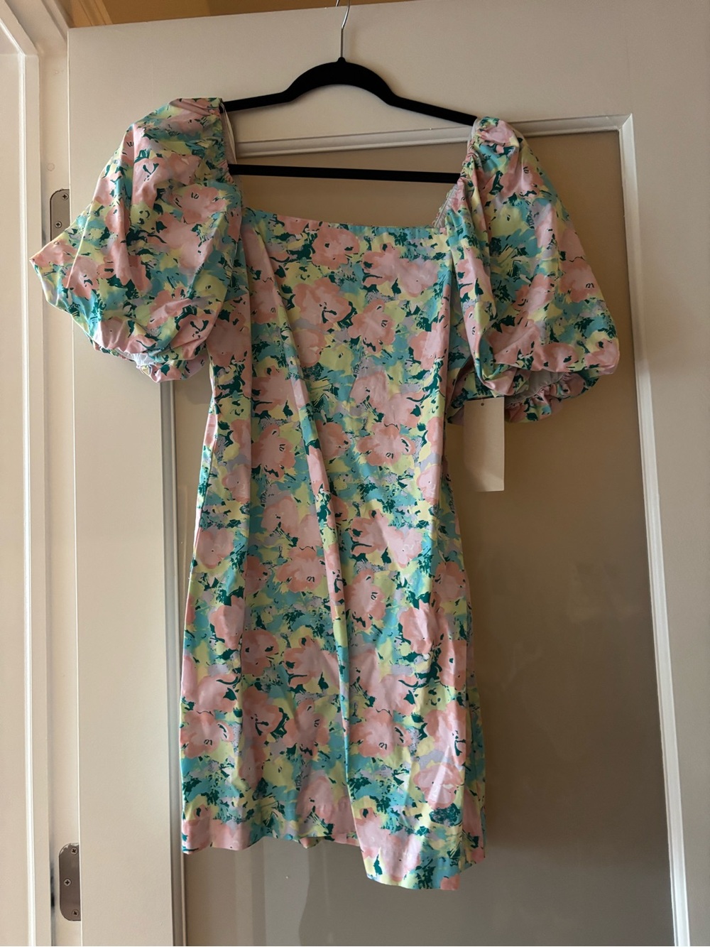 Gianni Bini Pastel Floral Puff Sleeve Mini Dress - Pink, Mint, Yellow